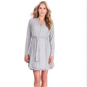 Seraphine Modal Maternity Dressing Gown, Gray, M
